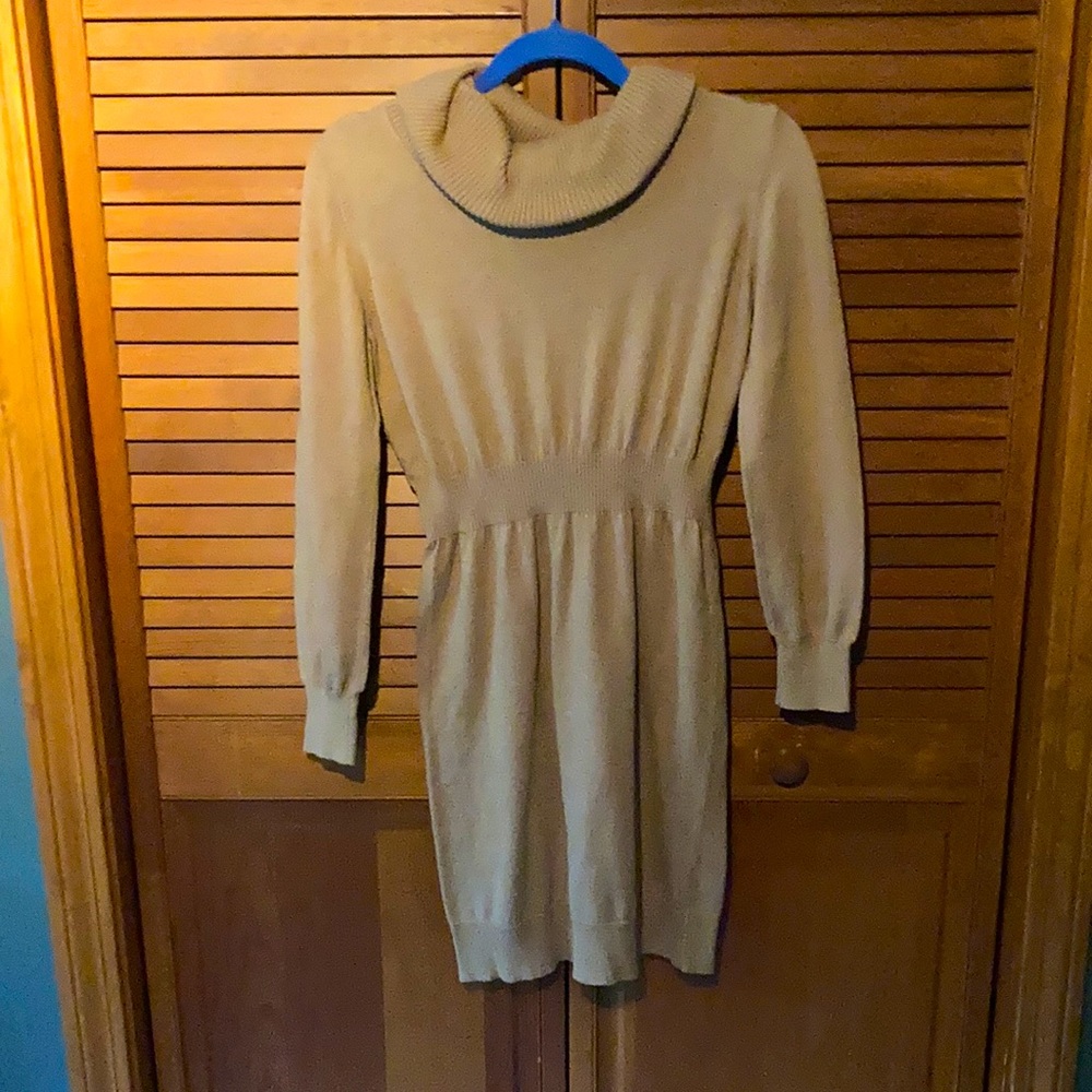 Old Navy camel-color cowlneck sweater dress, sz M.